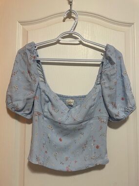 Aritzia Wilfred Novella Short Sleeve Floral Blouse